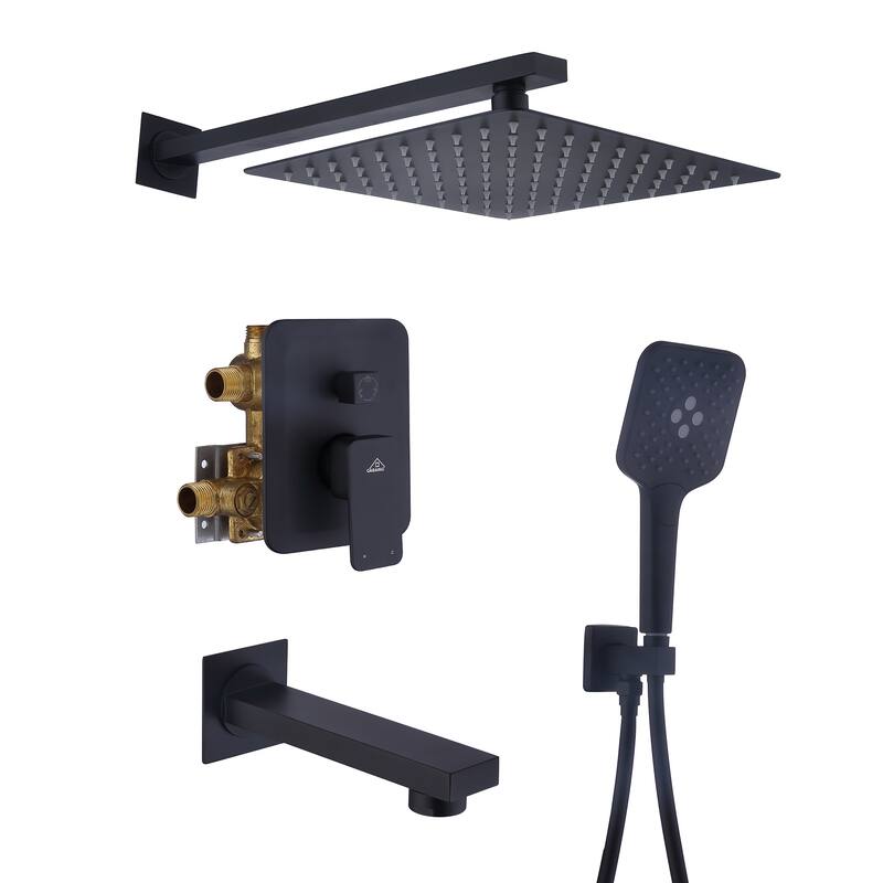 Wall-mounted rain shower faucet with pressure balanced valve