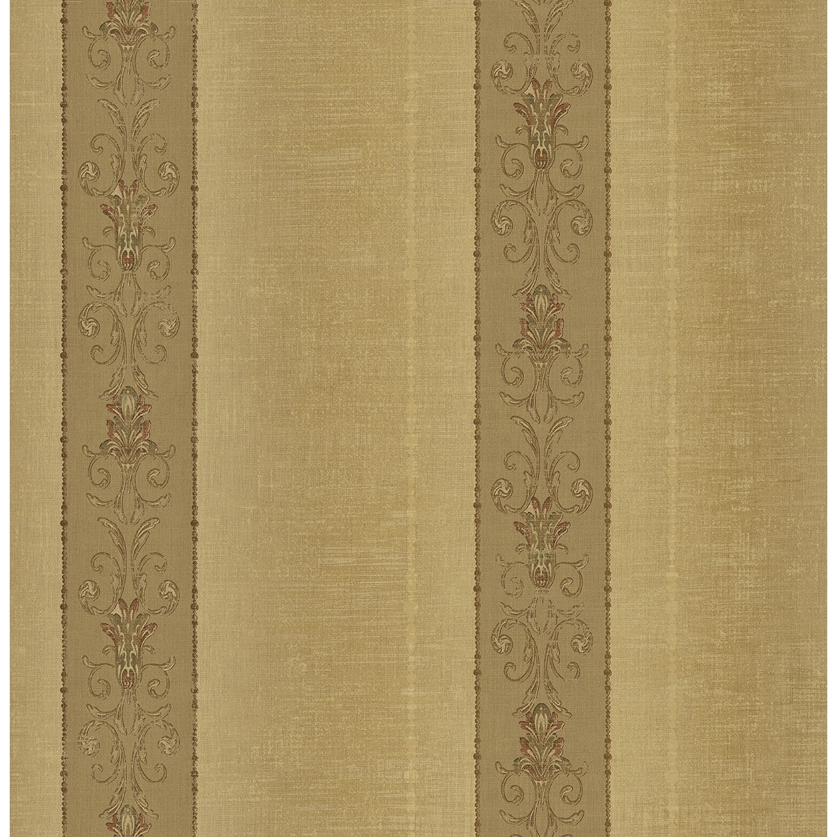 Seabrook Designs Virna Scrolls & Stripes Unpasted Wallpaper