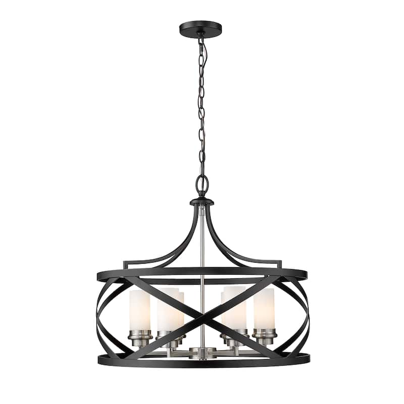 Malcalester 6 Light Pendant - Matte Black + Brushed Nickel