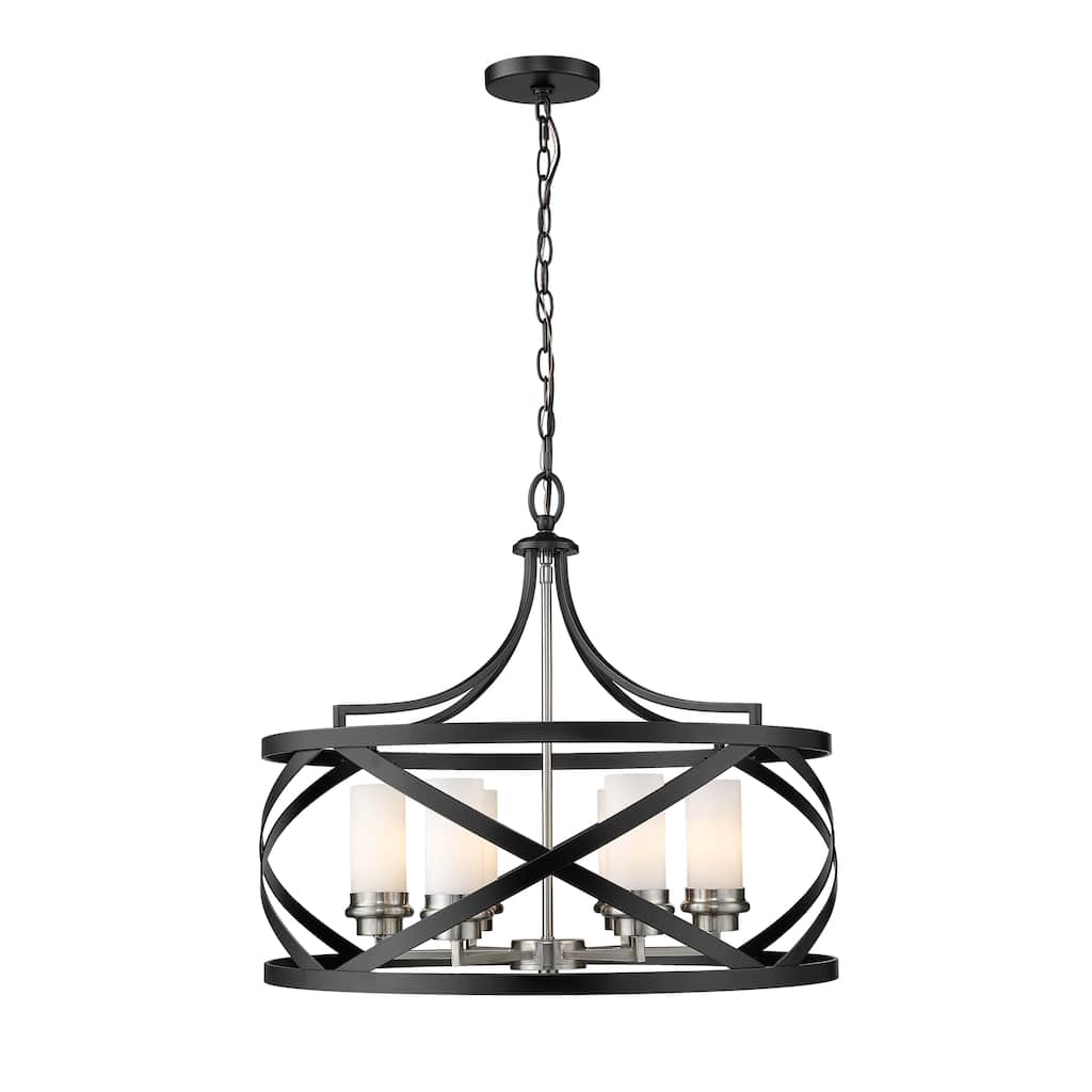 Malcalester 6 Light Pendant - Matte Black + Brushed Nickel