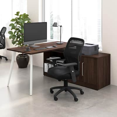 Bush Business Furniture Vista 60W L Shaped Desk with Storage Cabinet