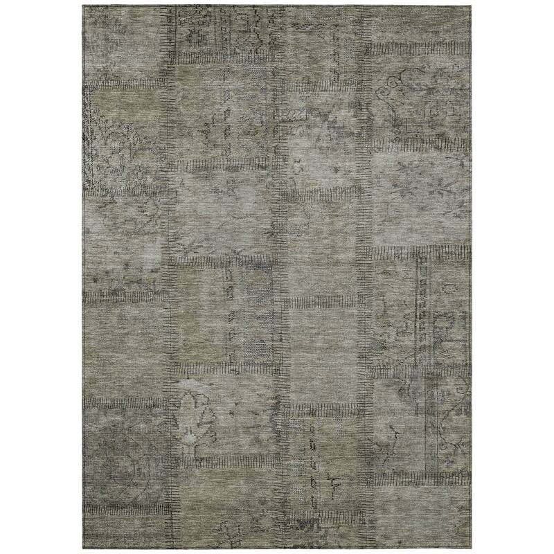 HomeRoots Patchwork Transitional Rectangle Outdoor Rug