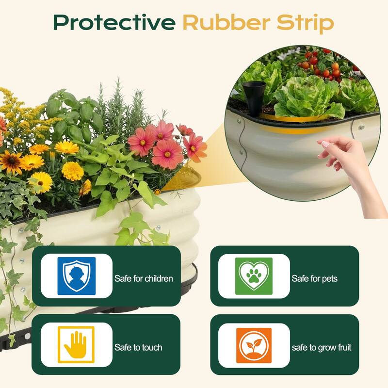 Aoodor Galvanized Self-Watering Planter Box