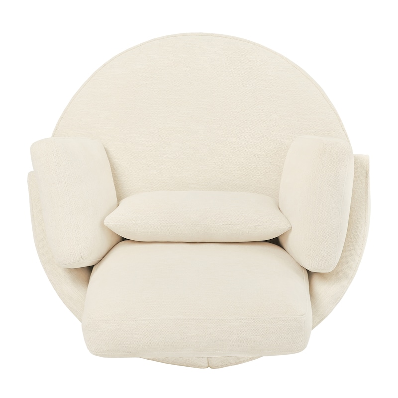 Set of 2 Modern 40.''W Upholstered Comfortable Swivel Barrel Accent Chair with Pillows