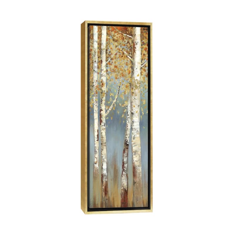 iCanvas "Butterscotch Birch Trees I" by Allison Pearce Framed Canvas Print - 60x20 - Gold