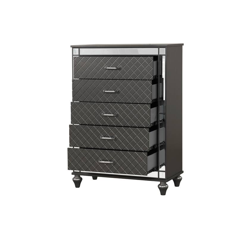 Livorno Gunmetal 5-Drawer 36 in. W Chest of Drawers