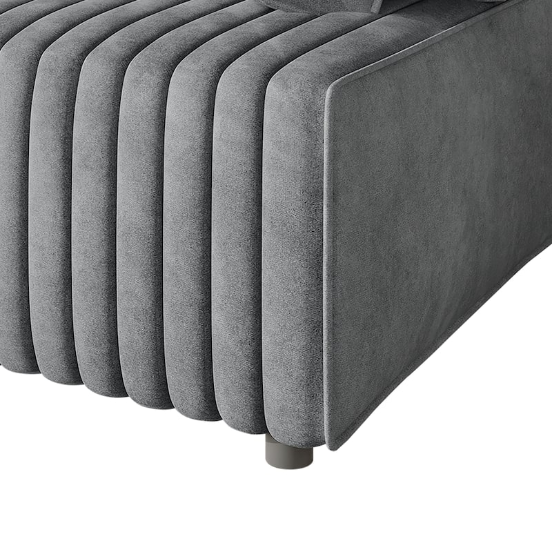 CraftPorch Contemporary Clean-Line Linen Upholstered Corner Seat