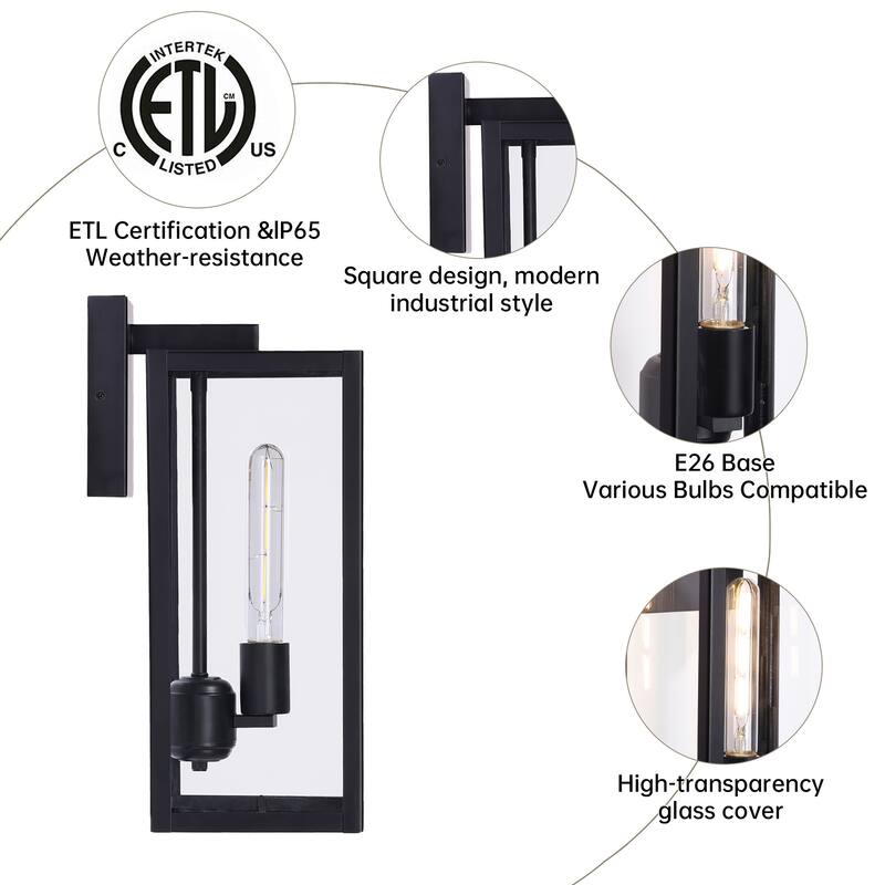 4-pack 1-light/2-light Metal Outdoor Wall Sconce Weather-resistant