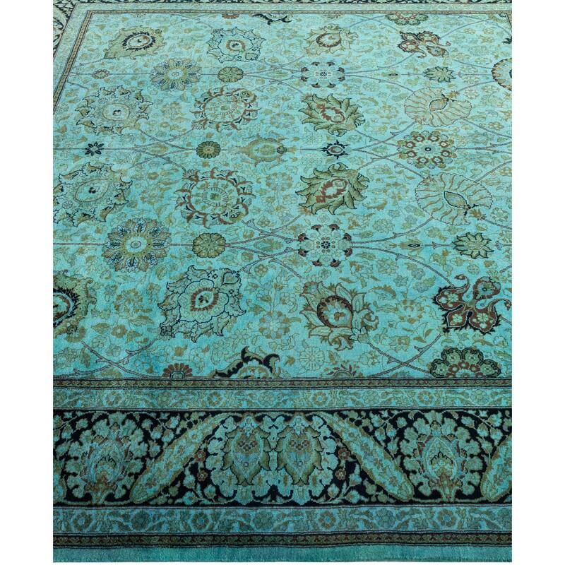 Overdyed One-of-a-Kind Hand-Knotted Area Rug - Green - 6' 1" x 6' 3"