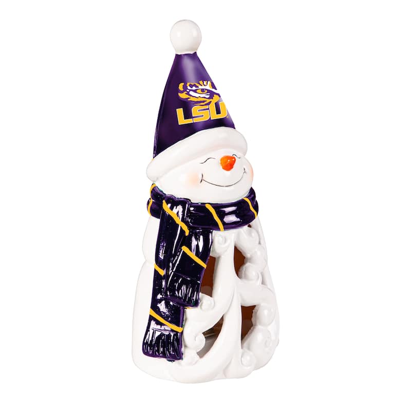 Louisiana State University Snowman LED Garden Statuary, 8"