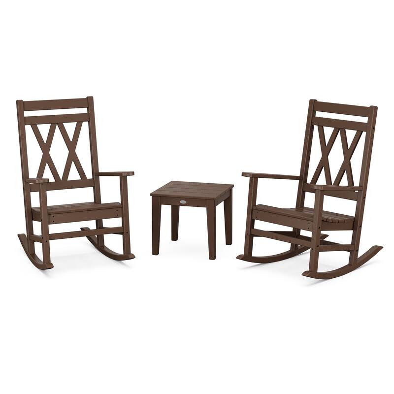 POLYWOOD Canyon 3-Piece Rocking Chair Set - Mahogany