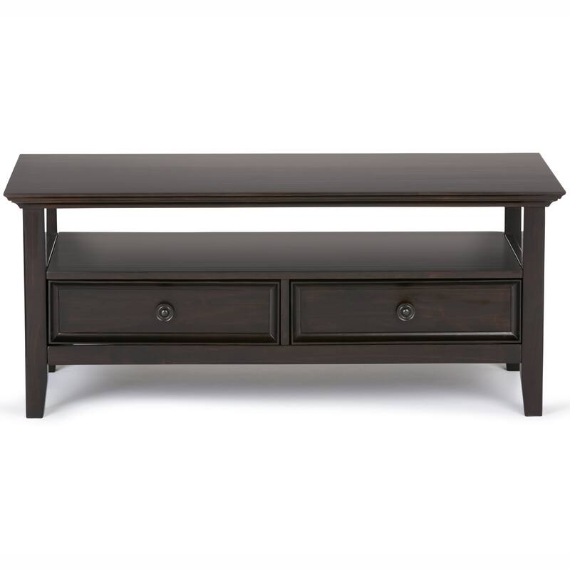 WYNDENHALL Halifax SOLID WOOD 44 inch Wide Rectangle Transitional Coffee Table in Hickory Brown - Hickory Brown