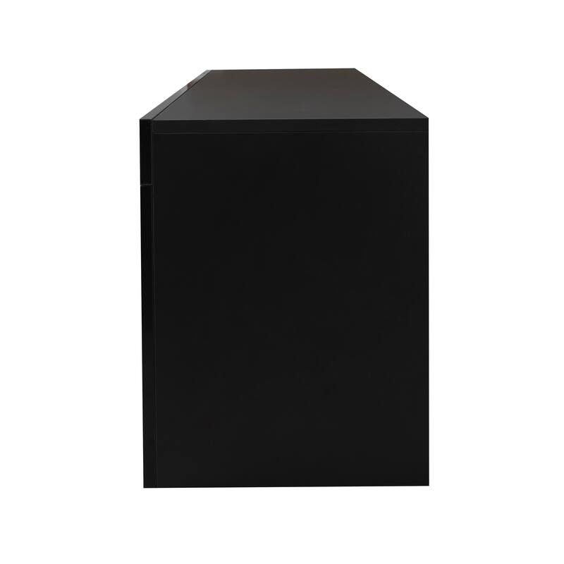 Contemporary Entertainment TV Stand with Built-In LED Lighting – Sleek Large TV Base Cabinet for Living Rooms