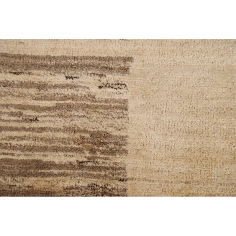 Hand Knotted Oriental 100% Wool Carpet Tribal Modern Beige & Ivories Gabbeh (kashkoli) Area Rug - 3' 2'' X 2' 0''