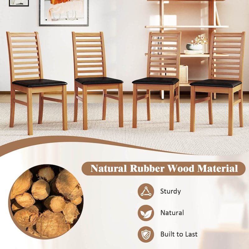 Costway Modern Dining Chair Set of 2/4 Kitchen Chair with Rubber Wood - See Details