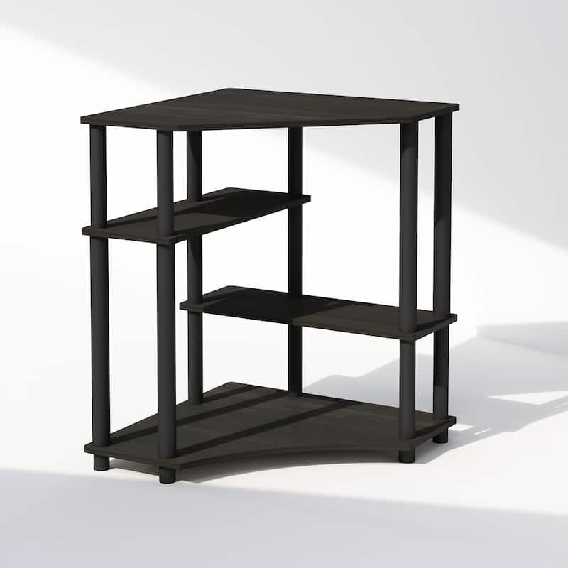 4 Tiers Wood Household Shelving Unit in Espresso/Black (31.1 in. W x 28.5 in. H x 22.5 in. D) - 31.1