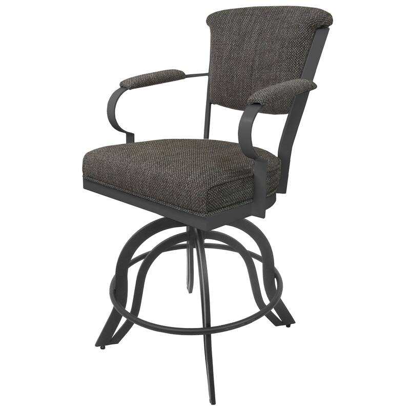 Miami Counter 26" or Bar 30" Metal Bar Stool on A Base - Plumley Cocoa - Grey - Bar Height