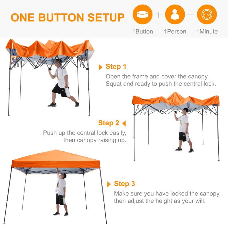 ABCCANOPY Stable Pop up Outdoor Canopy Tent with Sun Wall