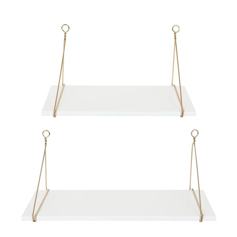 Kate and Laurel Vista Wood and Metal Wall Shelves - 2 Piece