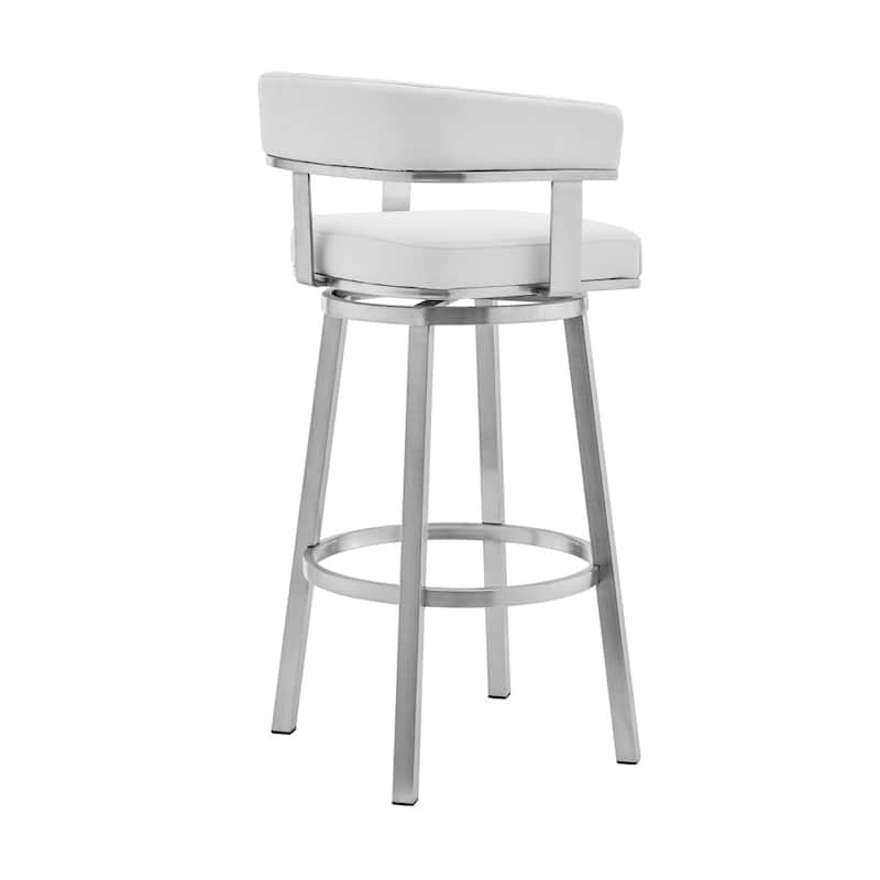 26 Inch Modern Swivel Counter Stool Arm Chair - 34 H x 22 W x 20 L Inches