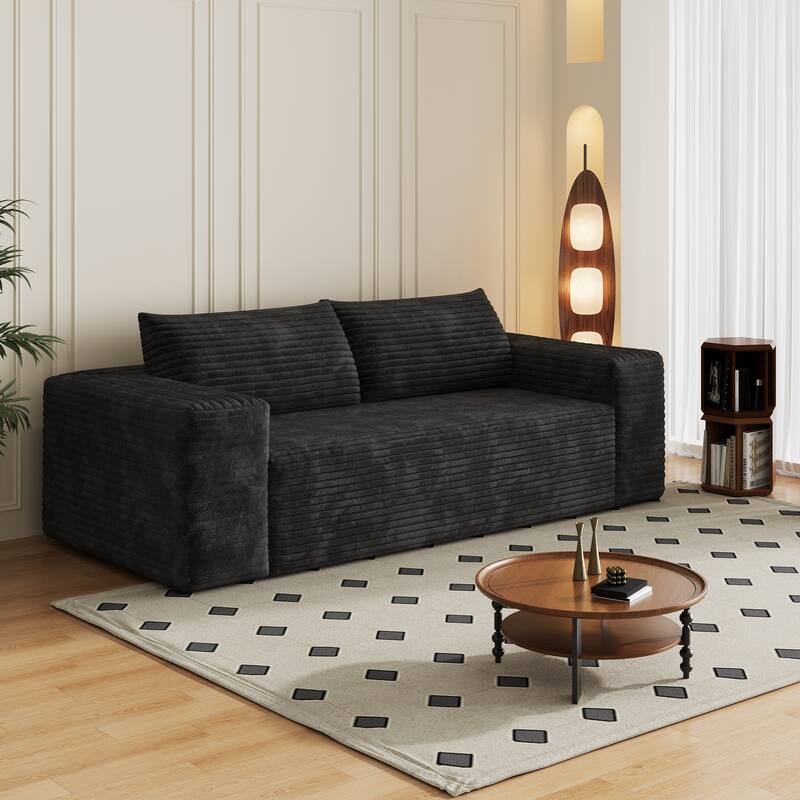 78.8" Corduroy Loveseat Sofa - Deep Seat, No Assembly Required, for Living Room, Bedroom, Apartment