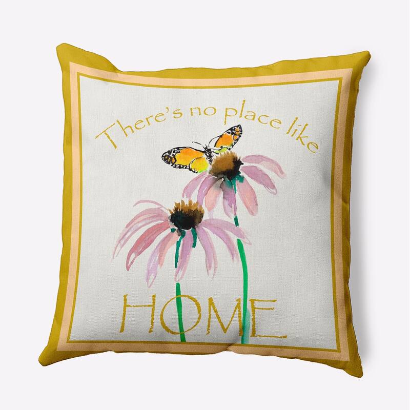 There's No Place Like Home Decorative Throw Pillow - Mustard - 18" x 18"