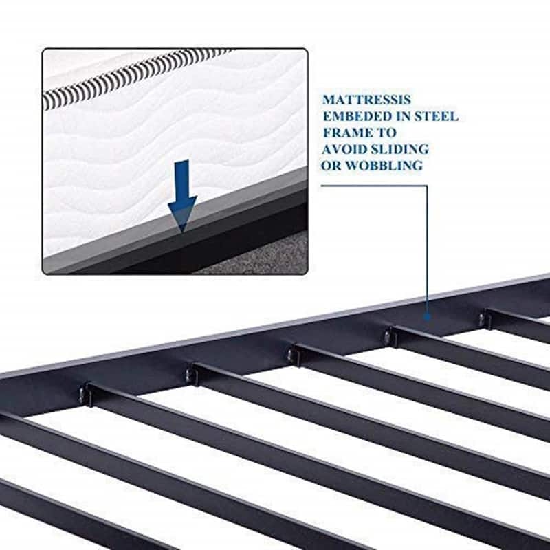 VECELO 14/16/18 inch Metal Platform Bed Frames Steel Slat,Mattress Foundation with Steel Slat Support/No Box Spring Needed