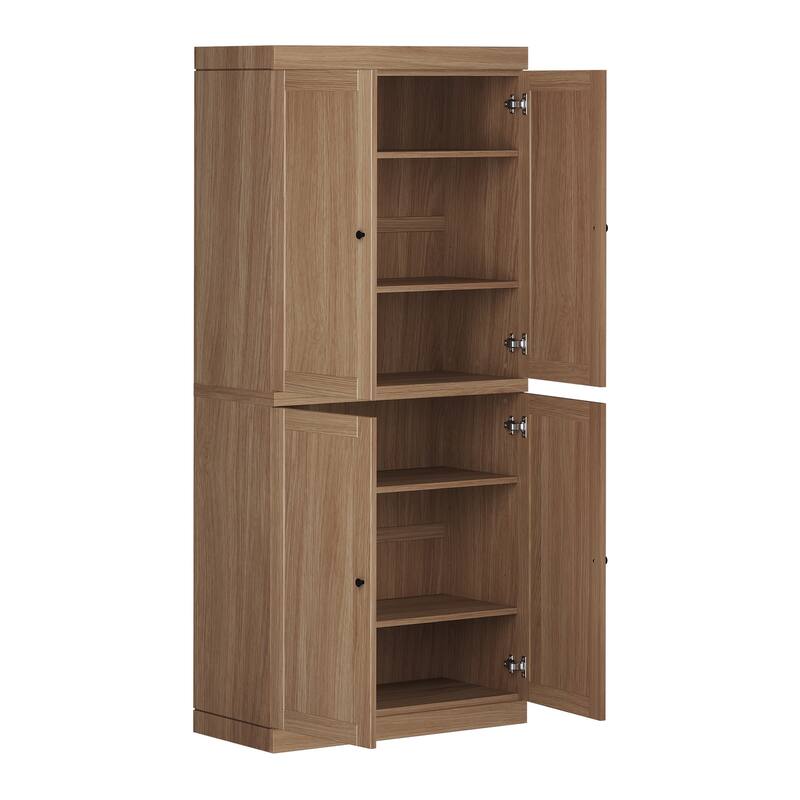 Palace Imports Premium 100% Solid European Oak Hardwood Modular Dining Room Cabinet with Shaker Doors - 32" Wide, 71.5" Tall