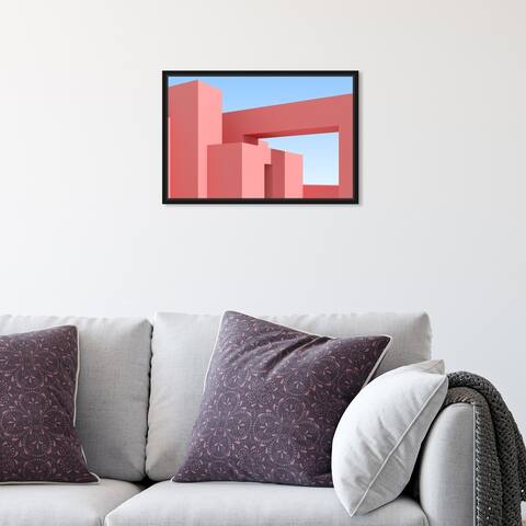 Oliver Gal 'Architecture Geo' Architecture Pink Wall Art Canvas Print