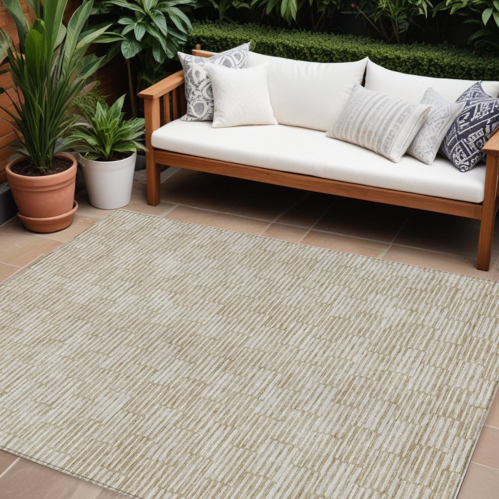 HomeRoots Geometric Transitional Rectangle Outdoor Rug