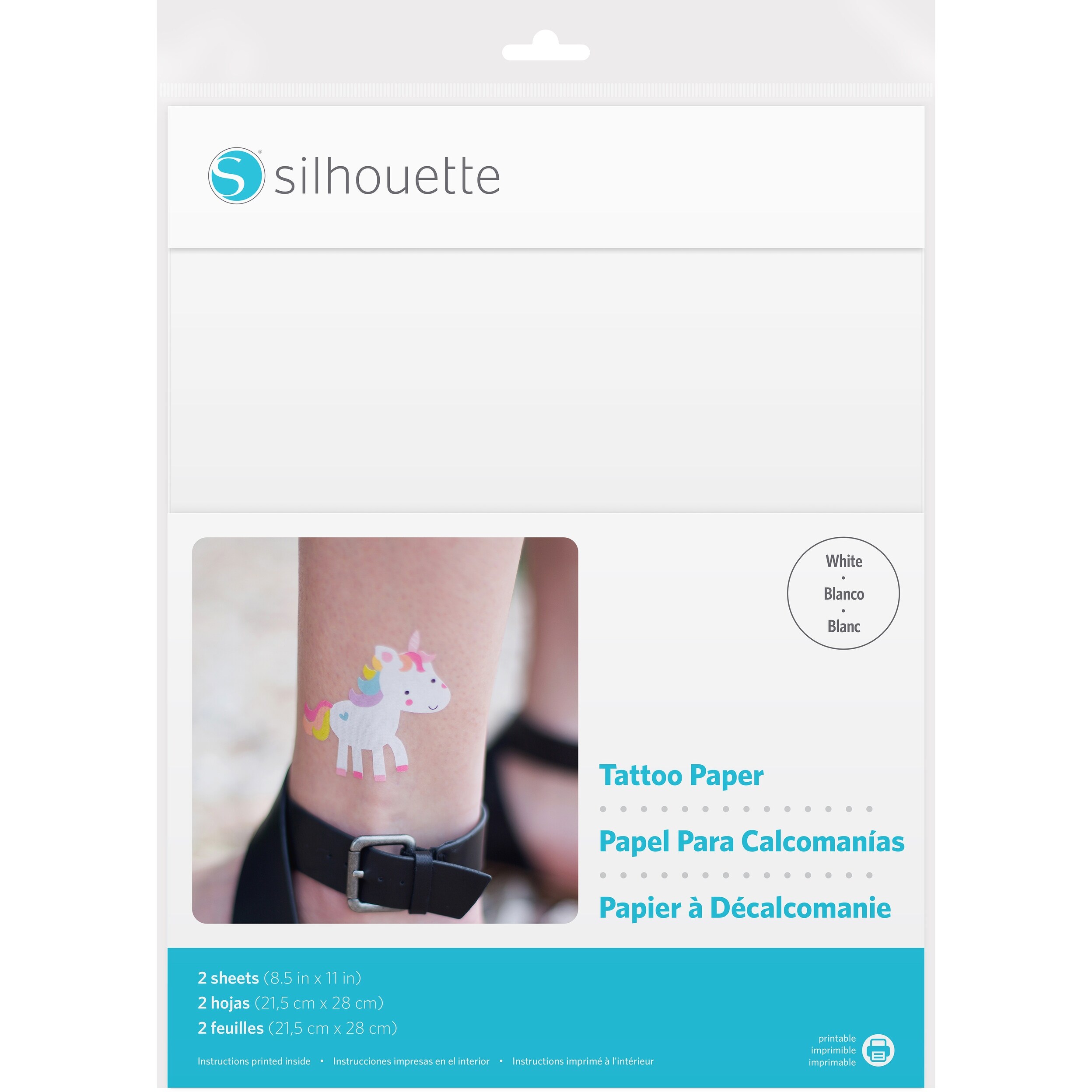 Silhouette 8 5 X11 Temporary Tattoo Paper 2 Pkg