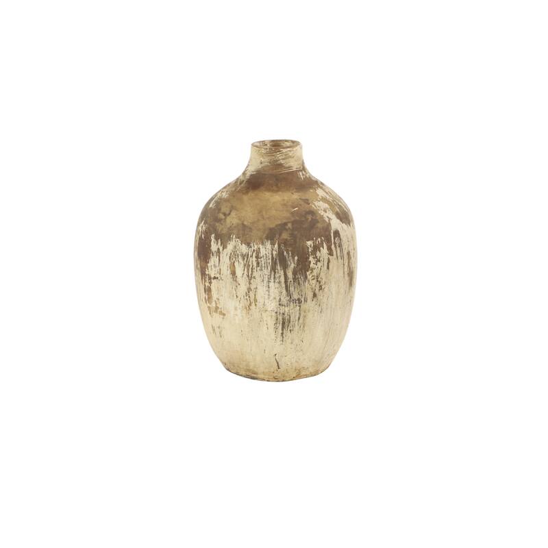 CosmoLiving by Cosmopolitan Metal Slim and Cone Geometric Vase with Handles (Set of 2) - Gold, Silver, Dark Gray, White, Black