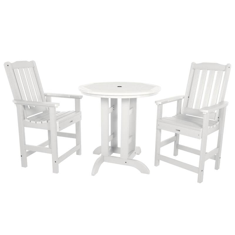 Lehigh 3-piece Counter Height Outdoor Dining Set - 36" Round Table - White