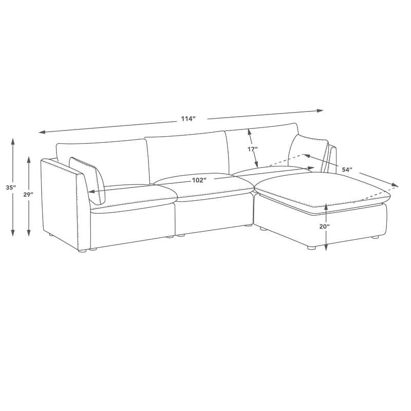 Cypress Sectional Couches Modular Sofa for Living Room