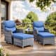 Option Grey Rattan - Blue Cushion