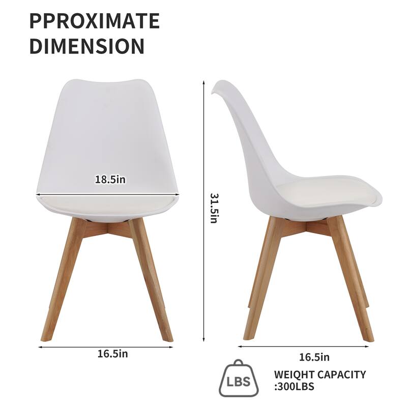 Set of 4 dining chairs, medieval modern style dining chairs for kitchen and dining room, with wooden legs