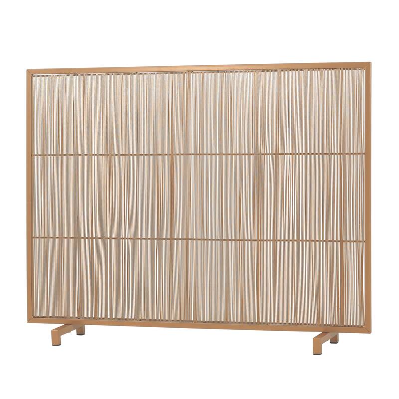 Roomfitters Willow 1-Panel Iron Fireplace Screen with Vertical Bar Design
