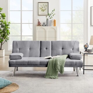 100% Fabric Linen Upholstered Modern Convertible Sofa Bed - Bed Bath ...