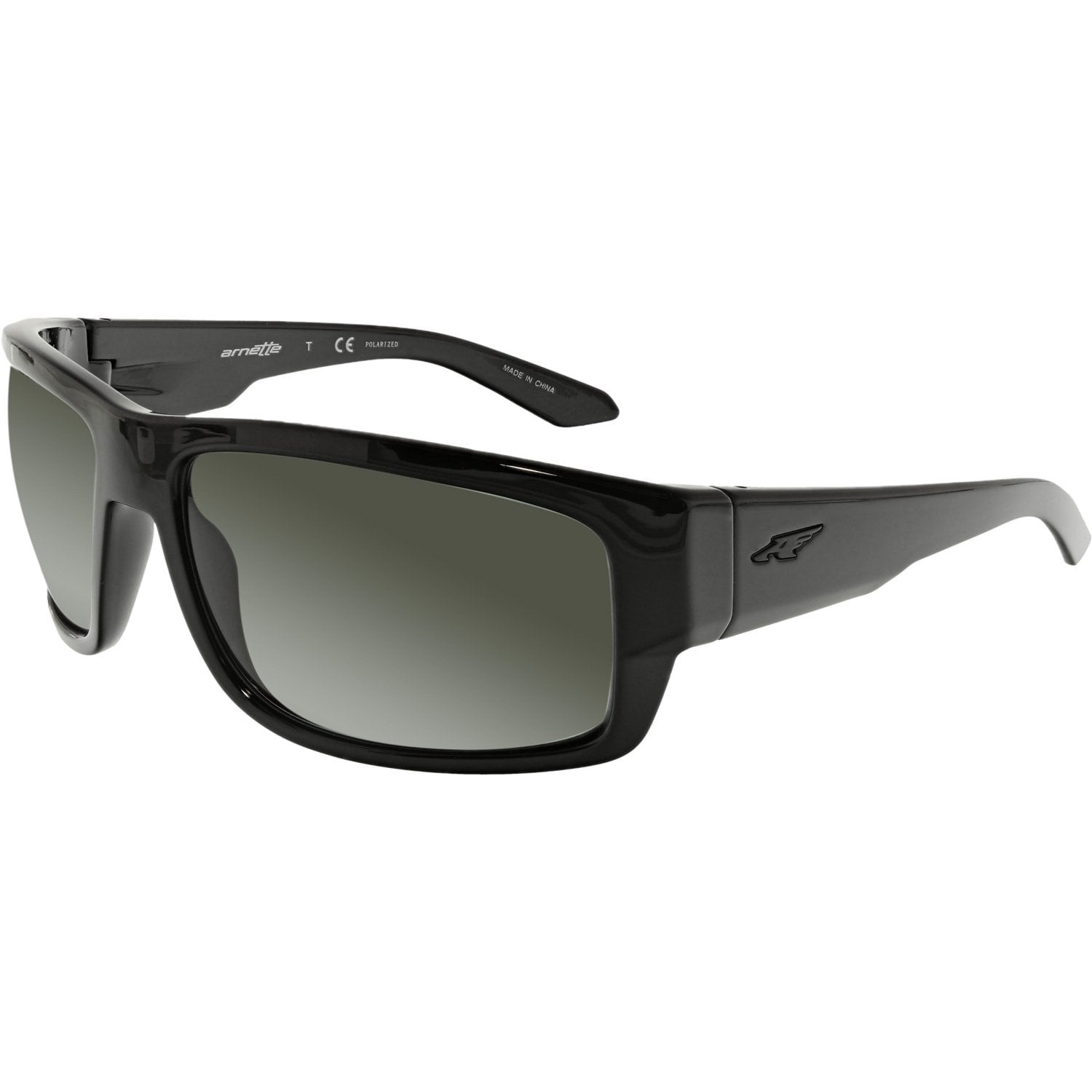 Arnette Men's Polarized Grifter AN4221-41/81-62 Black Rectangle Sunglasses
