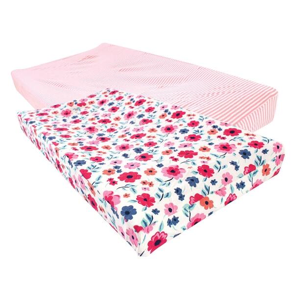 slide 1 of 1, Touched by Nature Baby Girl Organic Cotton Changing Pad Cover, Garden Floral, One Size - Garden Floral Organic Cotton - Garden Floral