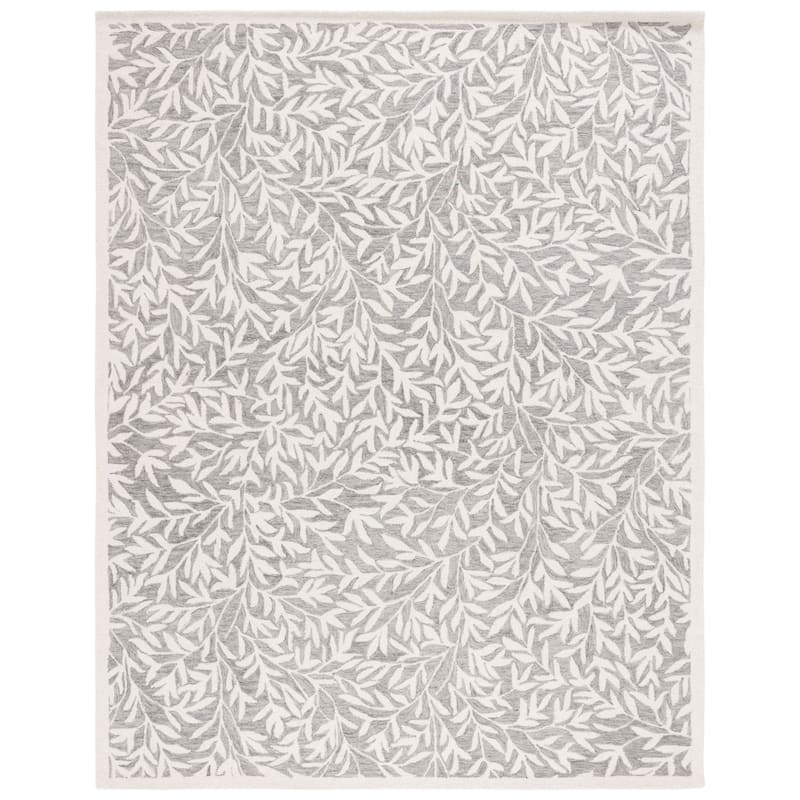 SAFAVIEH Handmade Jardin Mariegret Wool Rug - 8' x 10' - Grey/Ivory