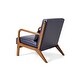 preview thumbnail 23 of 33, Glitzhome Set of 2 30-Inch Mid-Century Modern PU Leather Accent Armchairs with Rubberwood Frame