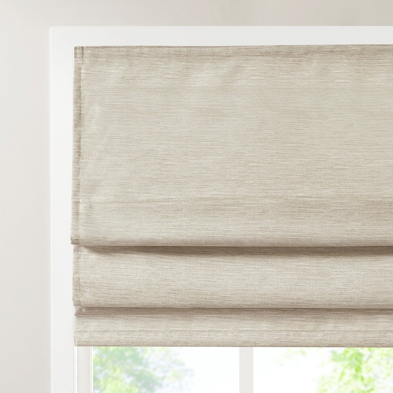 Printed Faux Silk Room Darkening Cordless Roman Shade