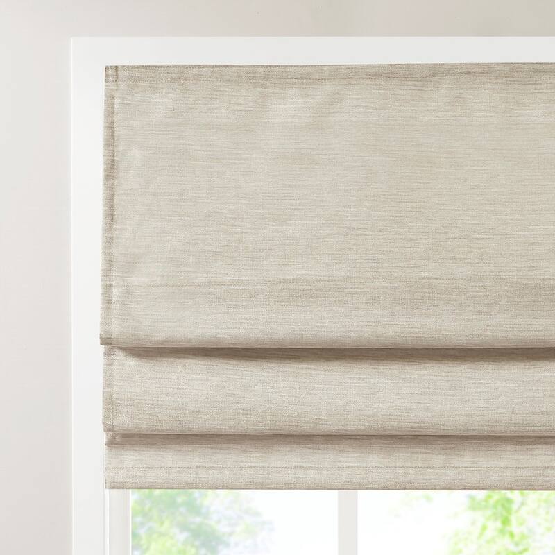Printed Faux Silk Room Darkening Cordless Roman Window Shade