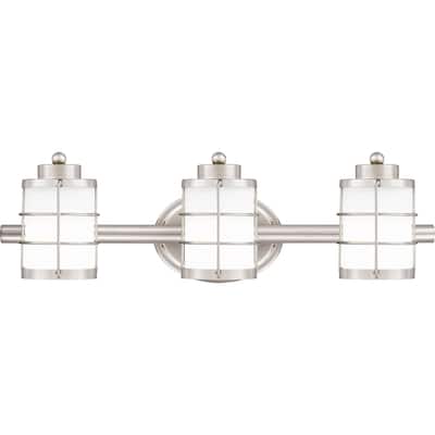 Hazlett 3-Light Brushed Nickel Vanity Light
