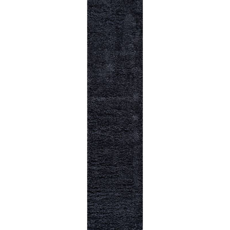 Groovy Solid Shag Area Rug - 2 X 8 - Dark Gray