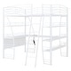 preview thumbnail 35 of 43, High Loft Bed with L-Shaped Desk and Storage Shelves, Metal Platform Bed with Curved Guardrail, USB Ports and Wireless Charging