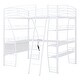 preview thumbnail 1 of 10, White Curved Guardrail Loft Storage Beds w/ Shelves & L-Shaped Desk, Full Platform Bed w/ USB Ports, Sockets, Wireless Charging White - Full