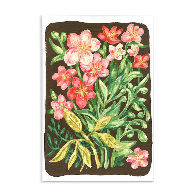 Stupell Garden Flowers on Brown Wall Plaque Art Design By Hannah Moren - 13 x 19