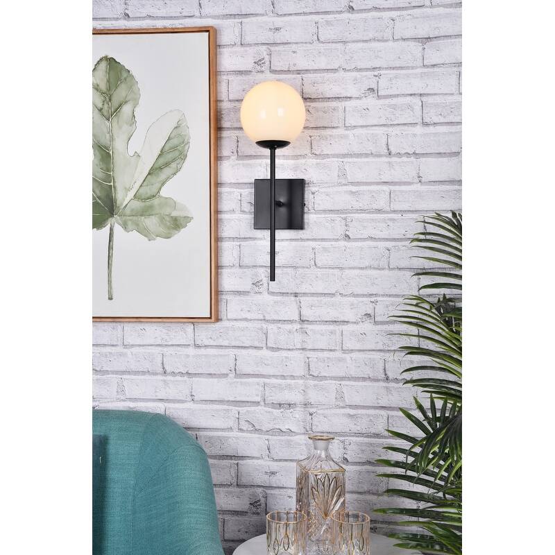 Nina 1 Light White Glass Wall Sconce